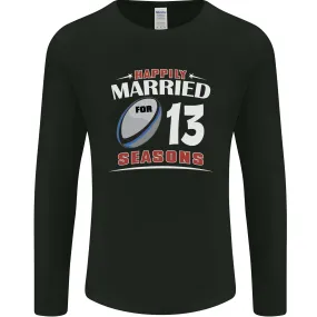 13 Year Wedding Anniversary 13th Rugby Mens Long Sleeve T-Shirt