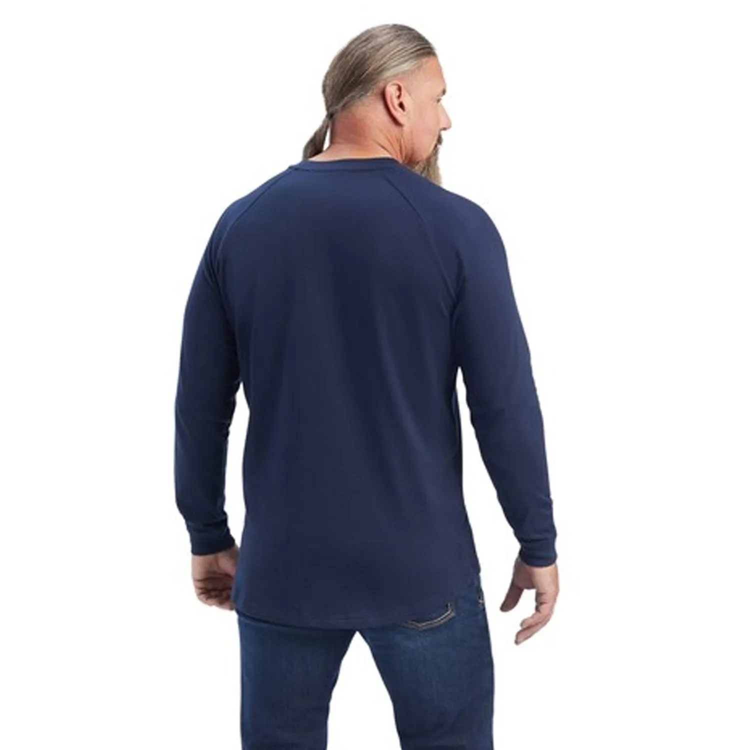 Ariat Men's Rebar Cotton Strong Long Sleeve T-Shirt_Navy