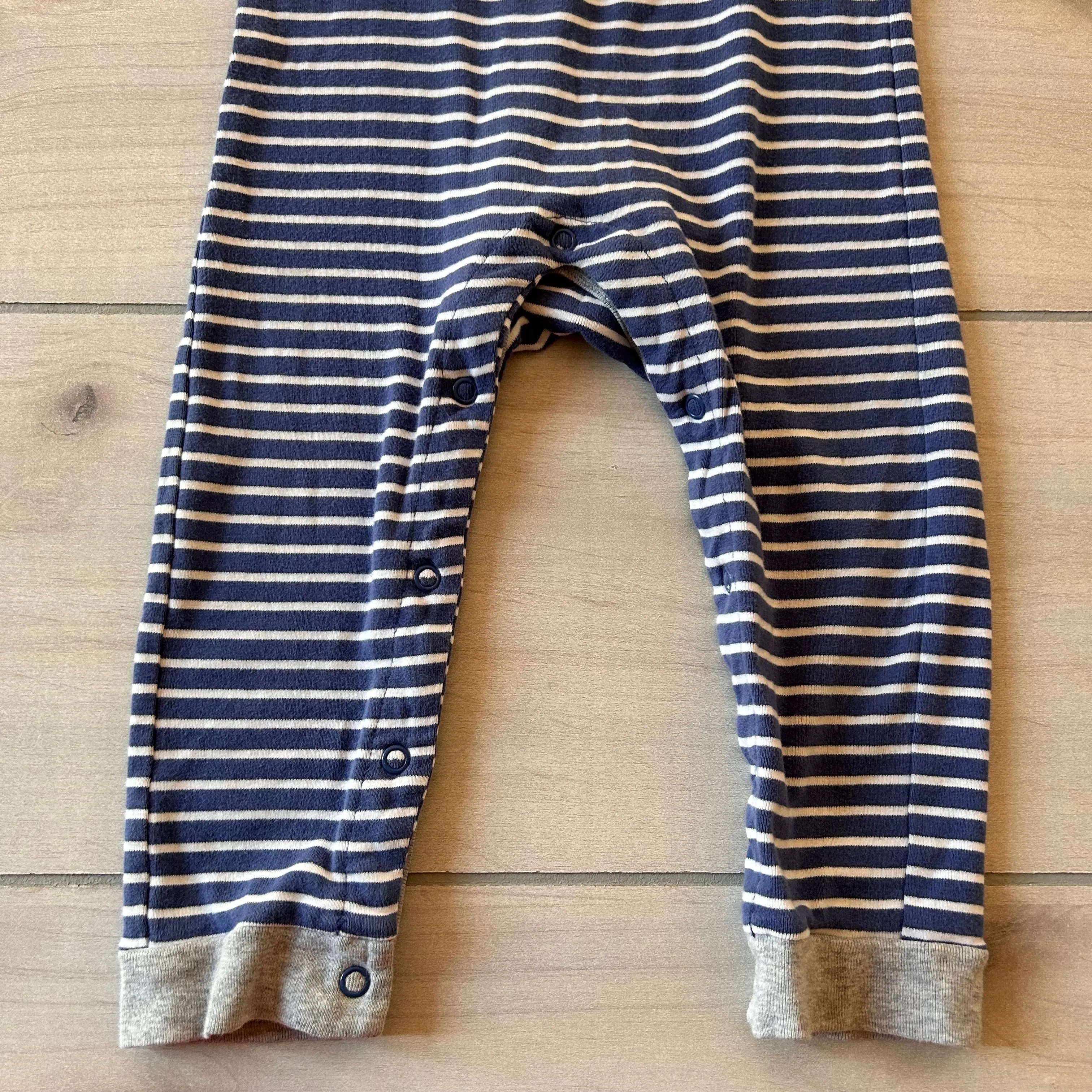 Baby Boden Striped Dolphin Applique Romper