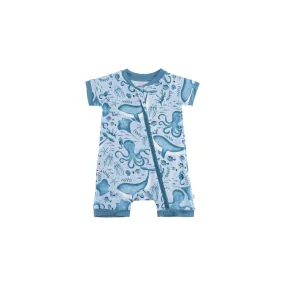 Baby Short-Sleeve Bamboo Romper - Under The Sea