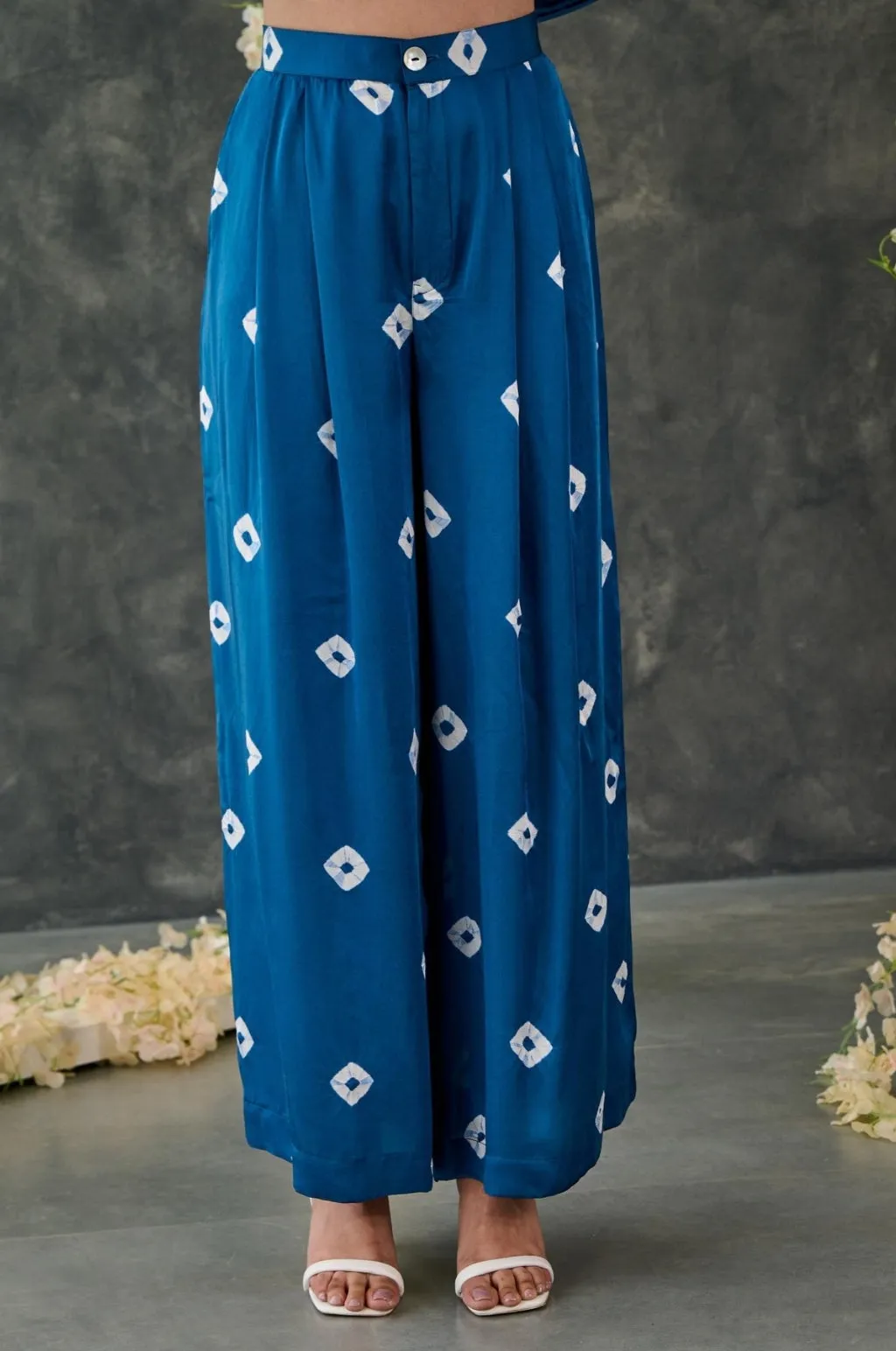 Bandhani Modal Satin Flared Pants