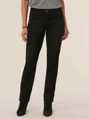 Black Denim Straight Leg Jeans