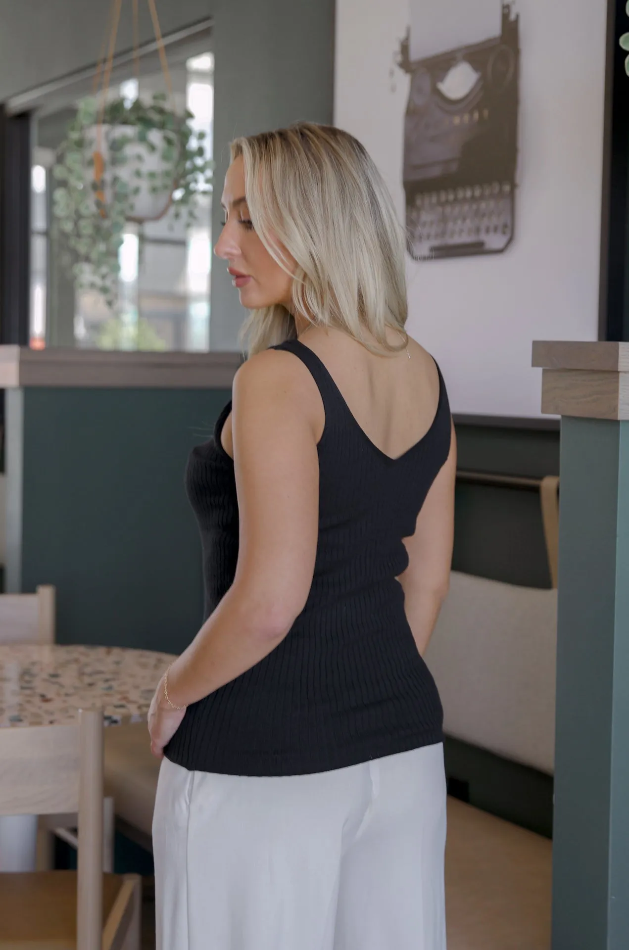 Black Knit Tank Top