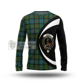 Blair Ancient Tartan Long Sleeve T-Shirt with Family Crest Circle Style