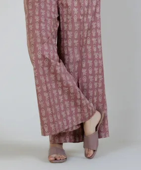 Block Printed Cambric Flared Pants