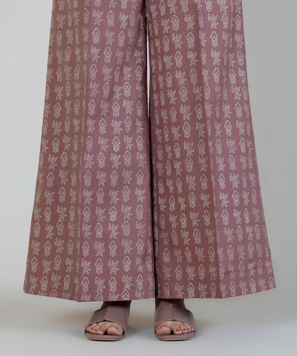 Block Printed Cambric Flared Pants