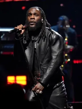 Burna Boy NBA All Star 2023 Competition Black Leather Jacket