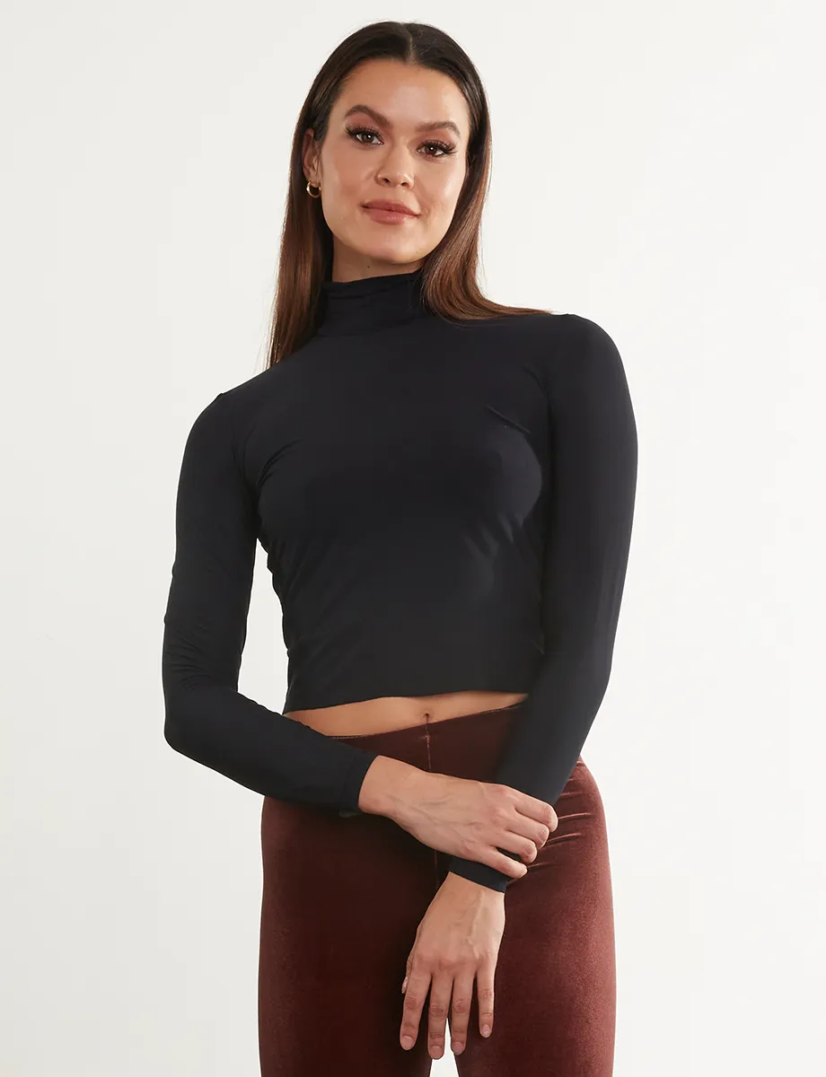 Butter Long Sleeve Cropped Turtleneck