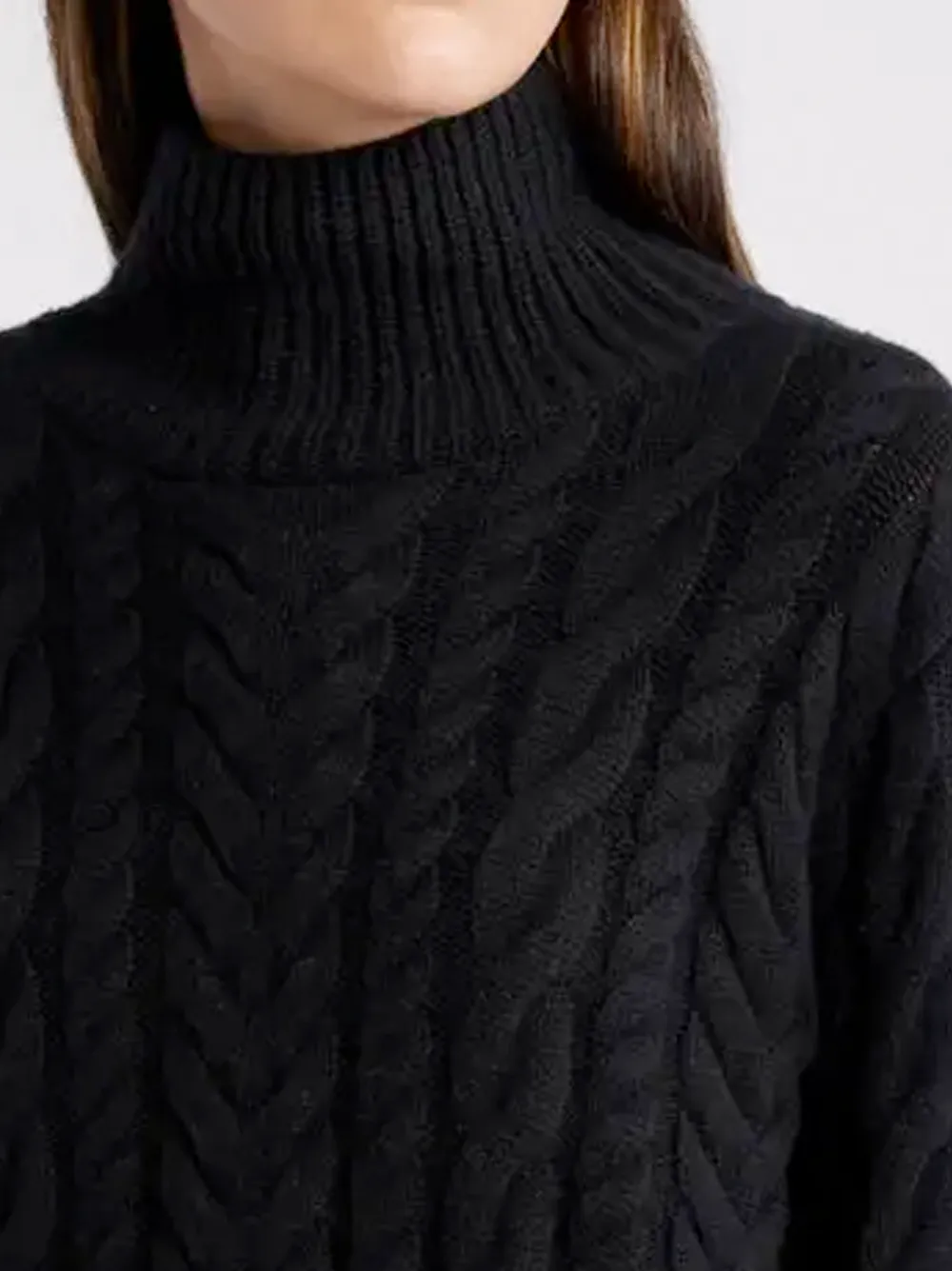 Cableknit Turtleneck