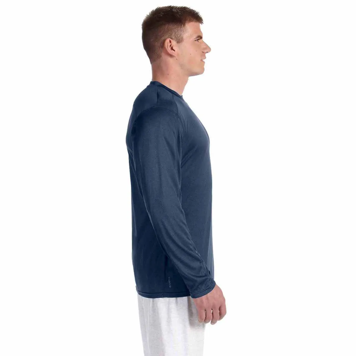 Champion Men's Navy Heather Vapor 4-Ounce Long-Sleeve T-Shirt