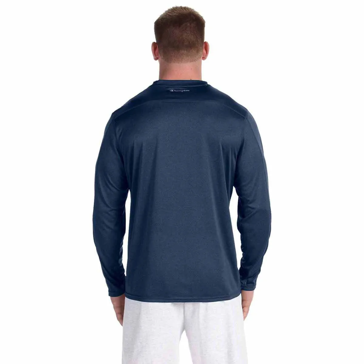 Champion Men's Navy Heather Vapor 4-Ounce Long-Sleeve T-Shirt