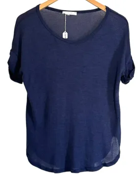 Cool Winter Deep Cobalt Scoop-neck Knit Top