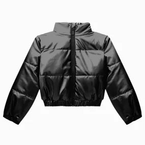 Cropped Black Puffer Jacket