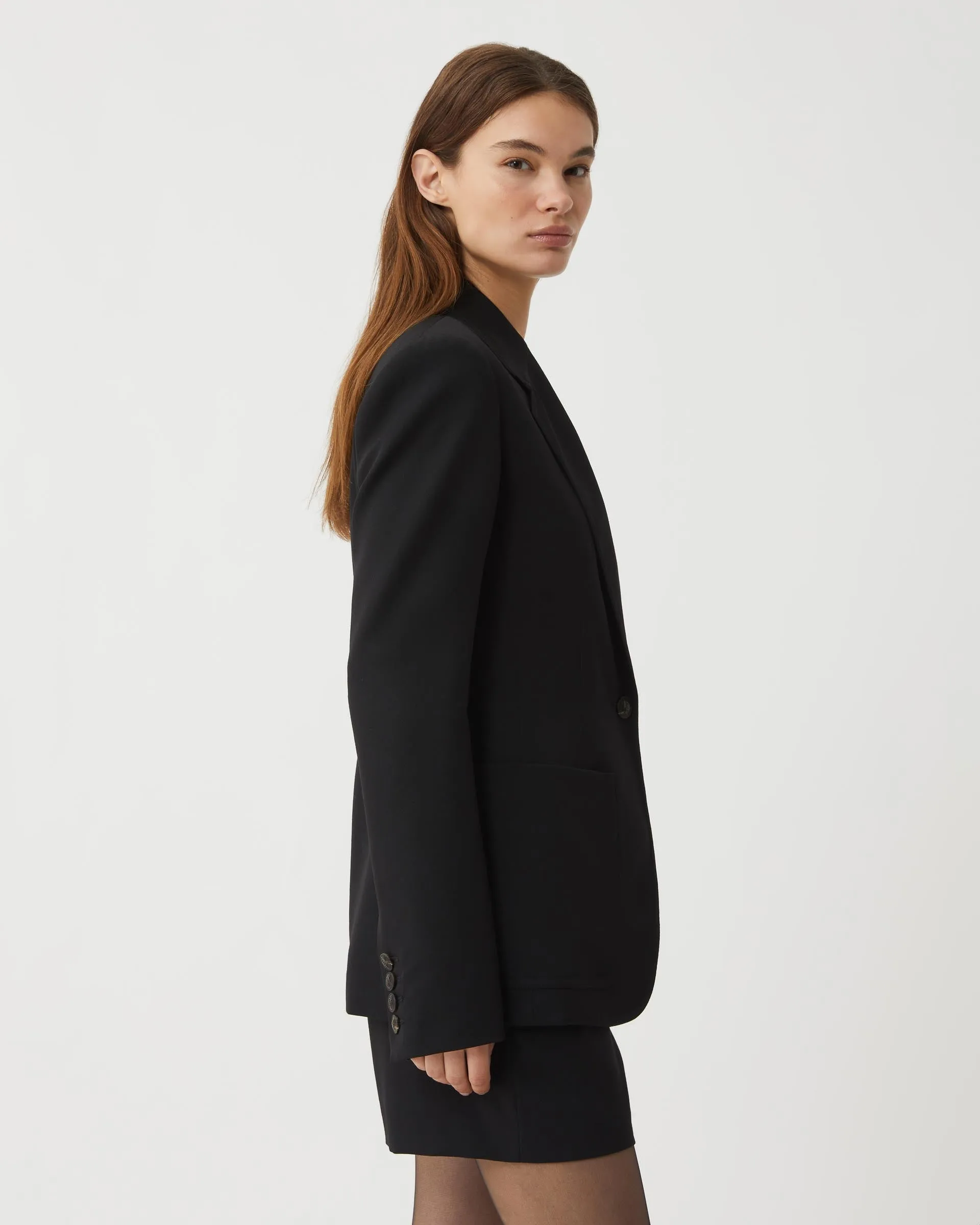 Faye Jacket in Wool, Black