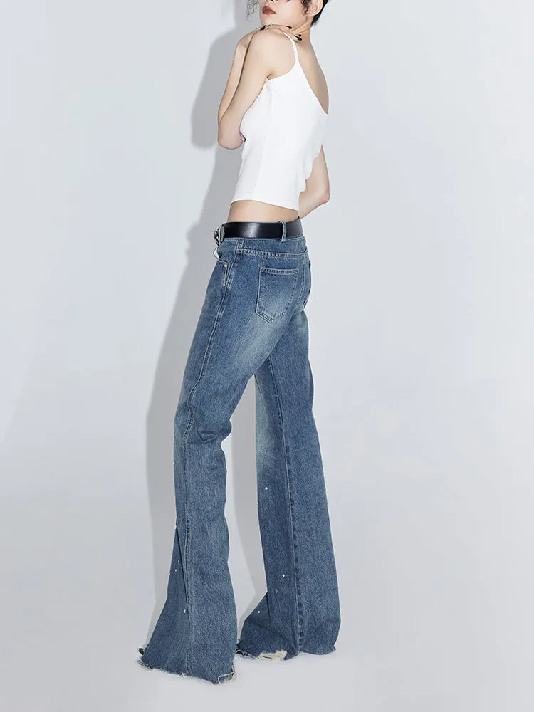 Flared wide-leg jeans