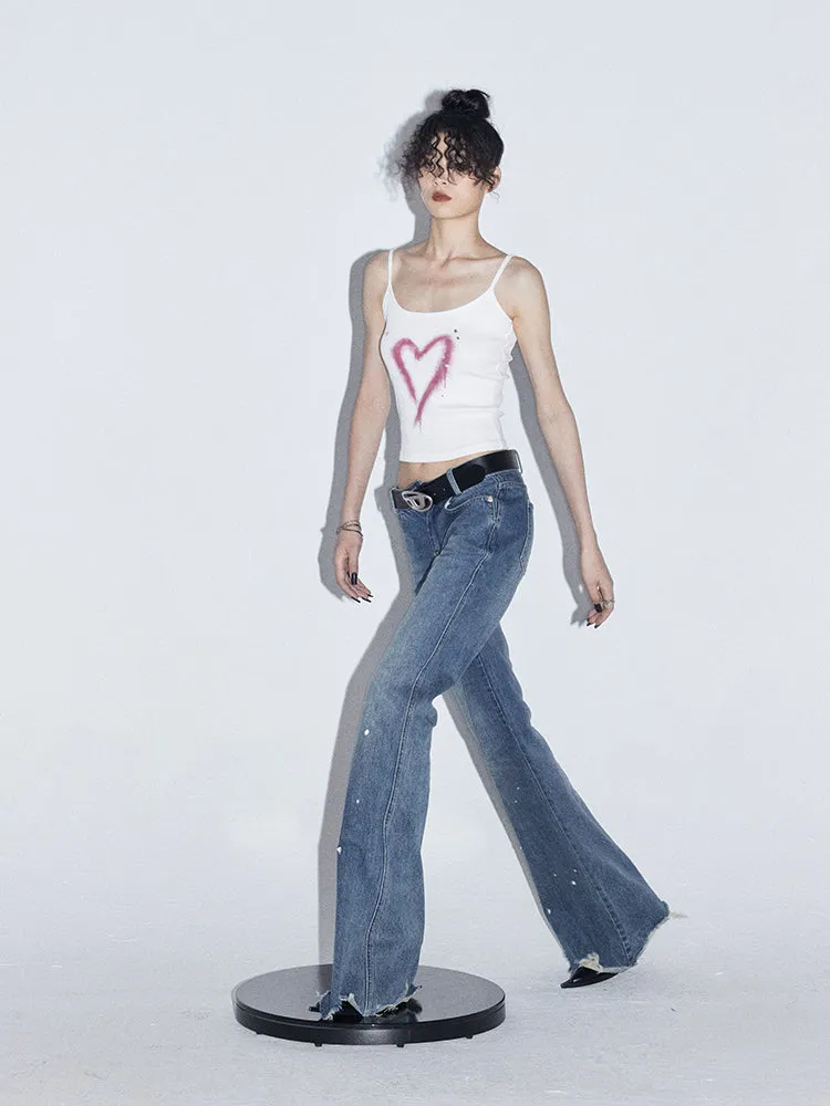 Flared wide-leg jeans