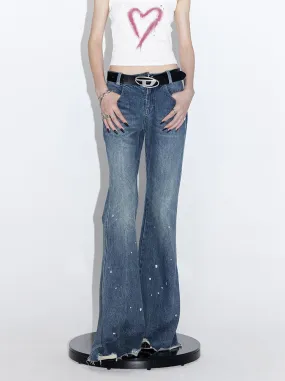 Flared wide-leg jeans