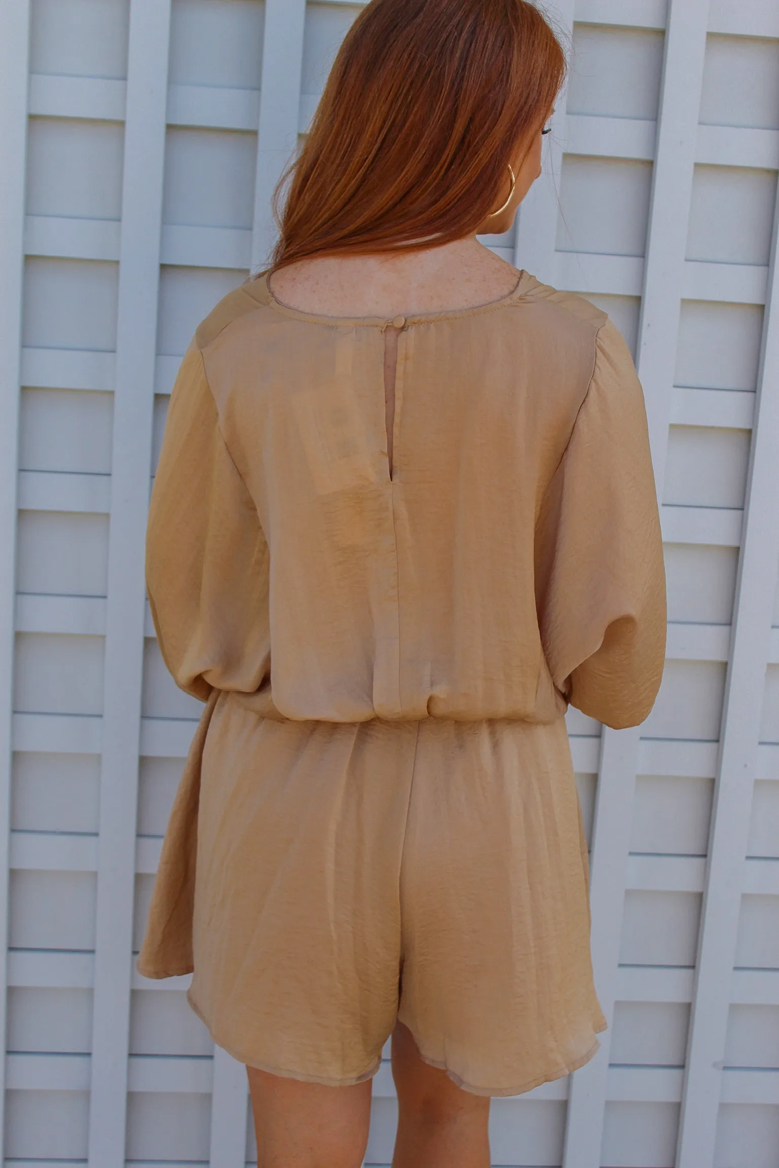 Frankie Kimono Sleeve Romper- Taupe