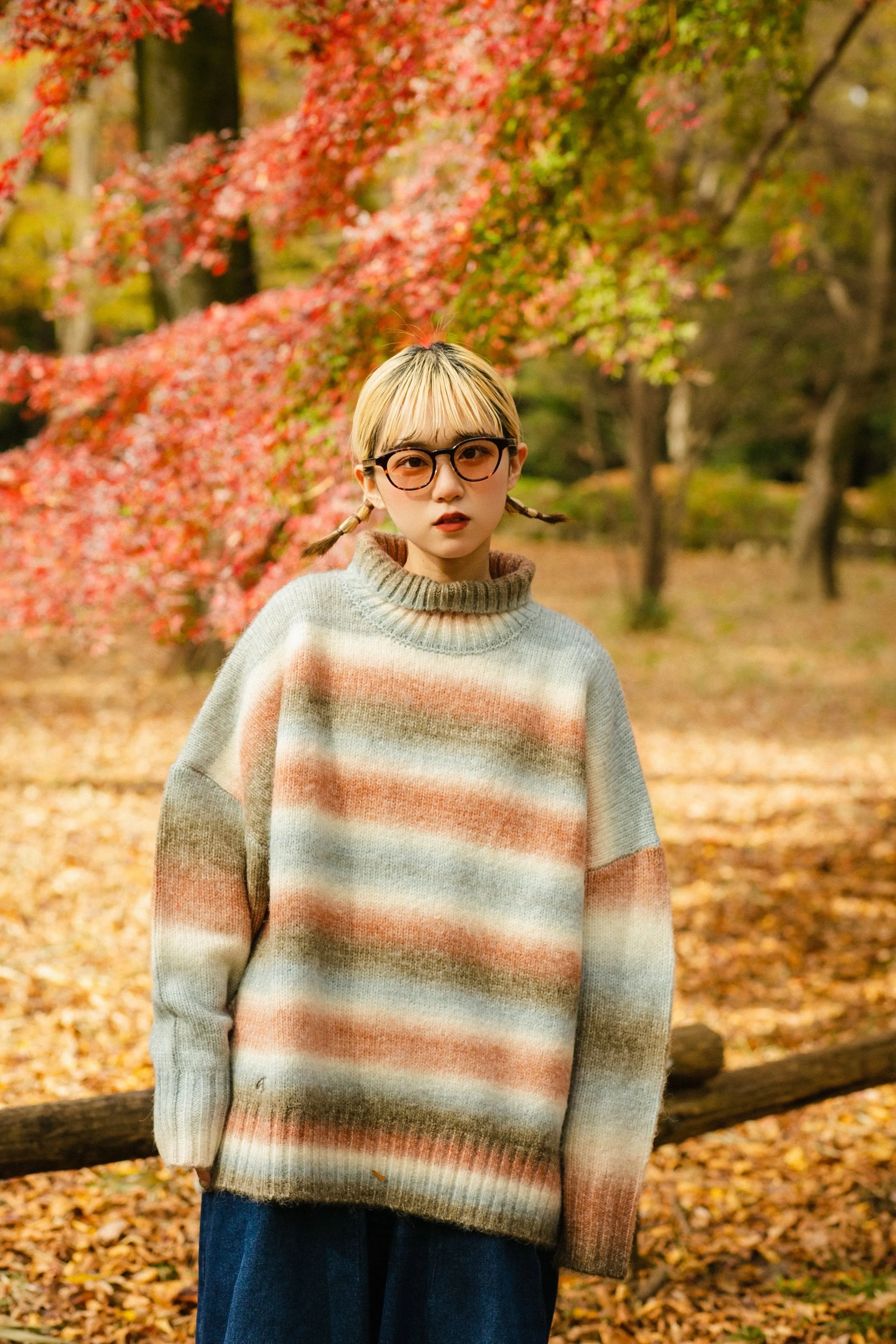 gradation turtleneck knit