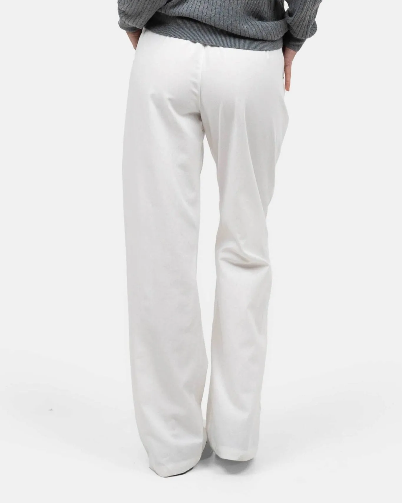 Heavyweight Linen Pants High-waisted White