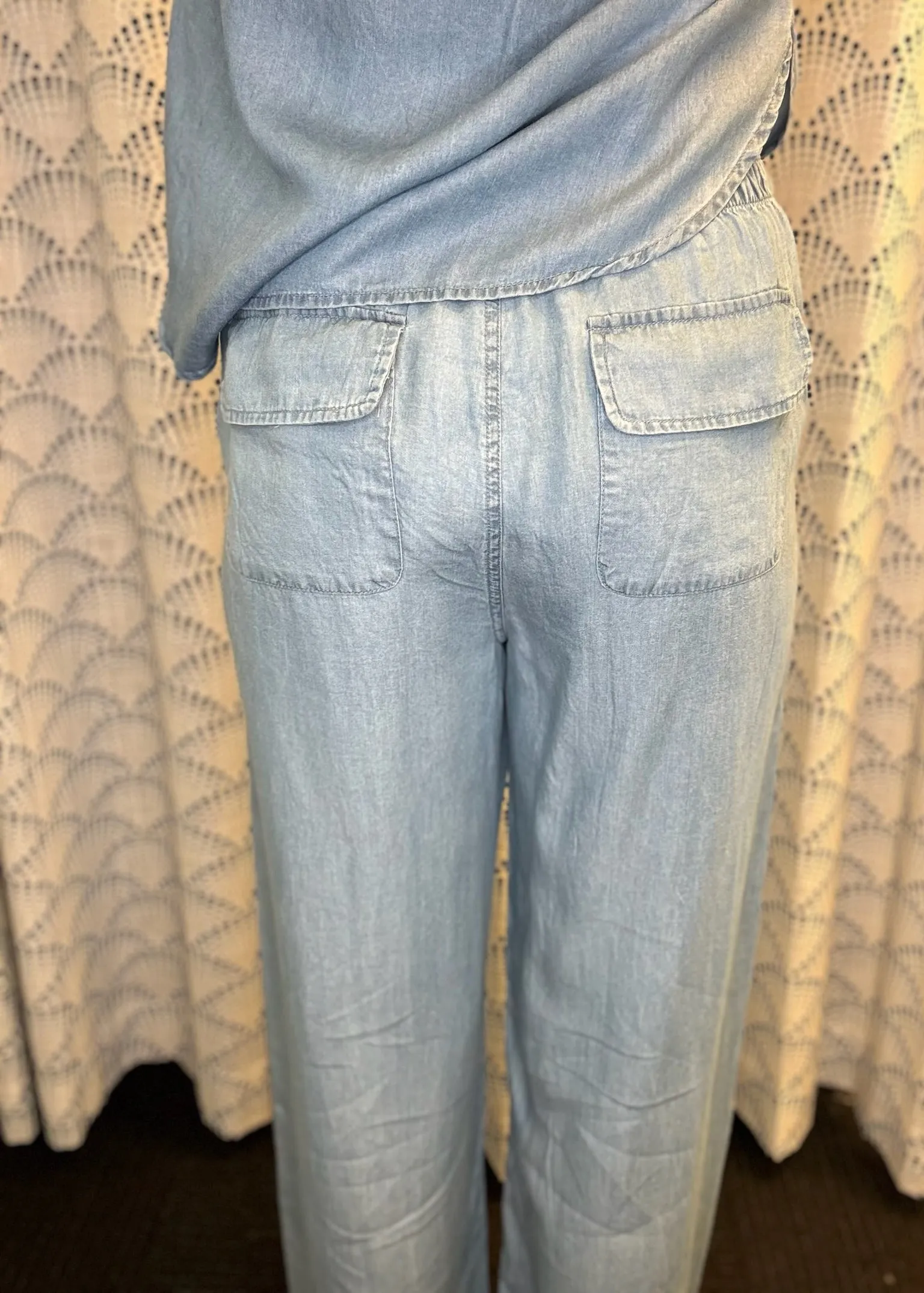 High Waist Chambray Pants