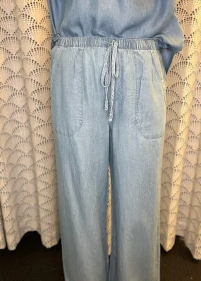 High Waist Chambray Pants