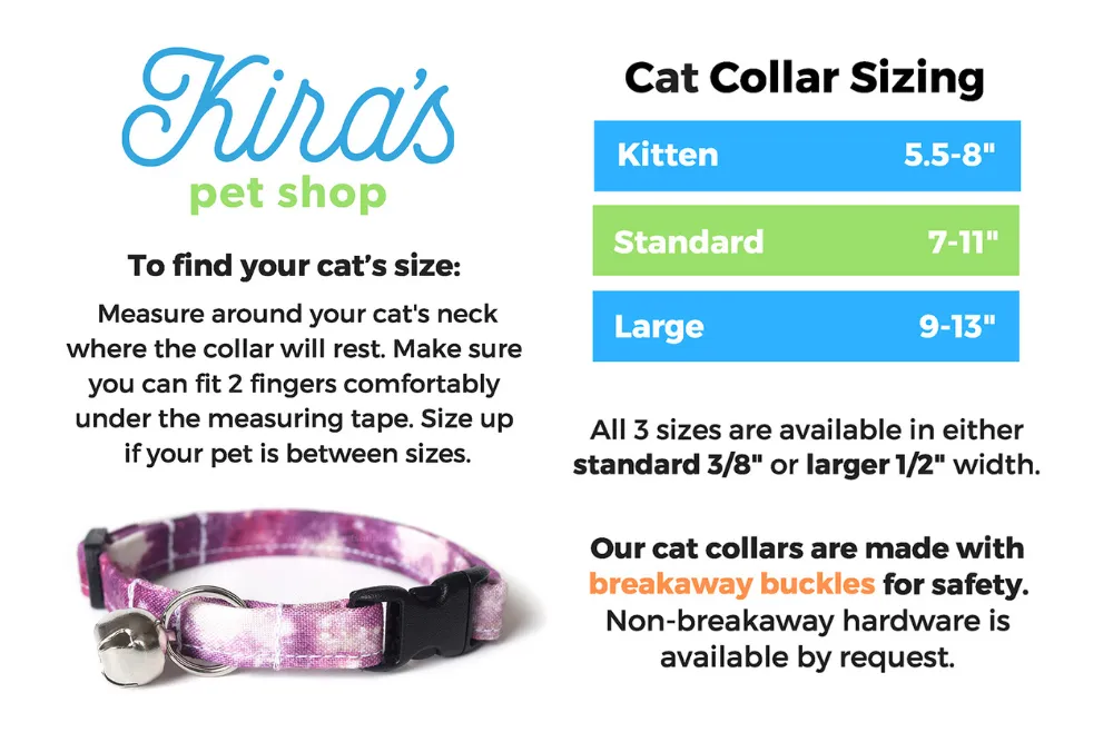 Hot Pink & White Stars Cat Collar