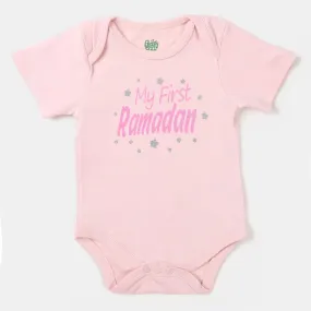 Infant Unisex Cotton Romper My First Ramadan - Pink Marsh