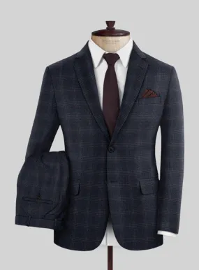 Italian Lark Blue Checks Flannel Suit