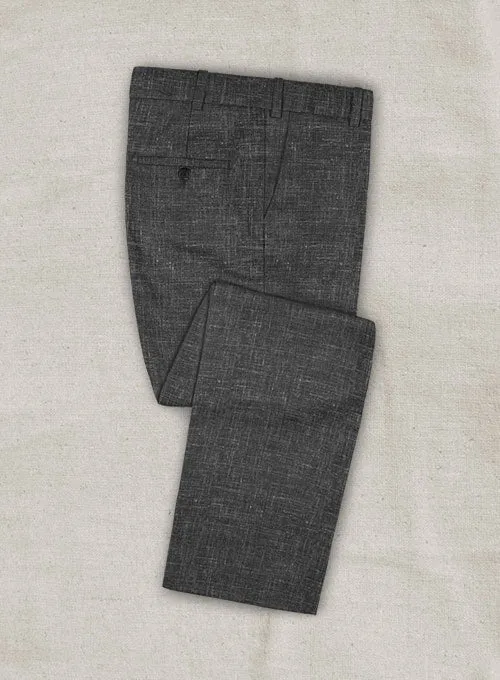 Italian Murano Charcoal Wool Linen Suit