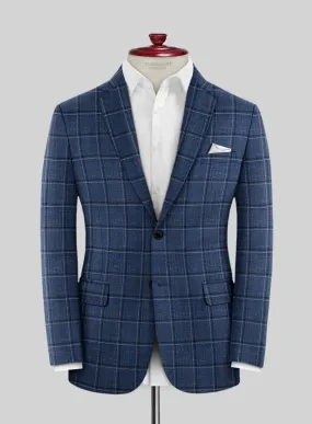 Italian Murano Odi Blue Wool Linen Silk Jacket