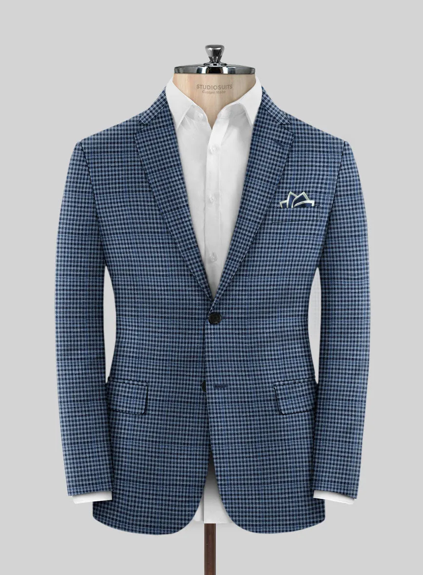 Italian Murano Ramesa Blue Wool Linen Silk Jacket