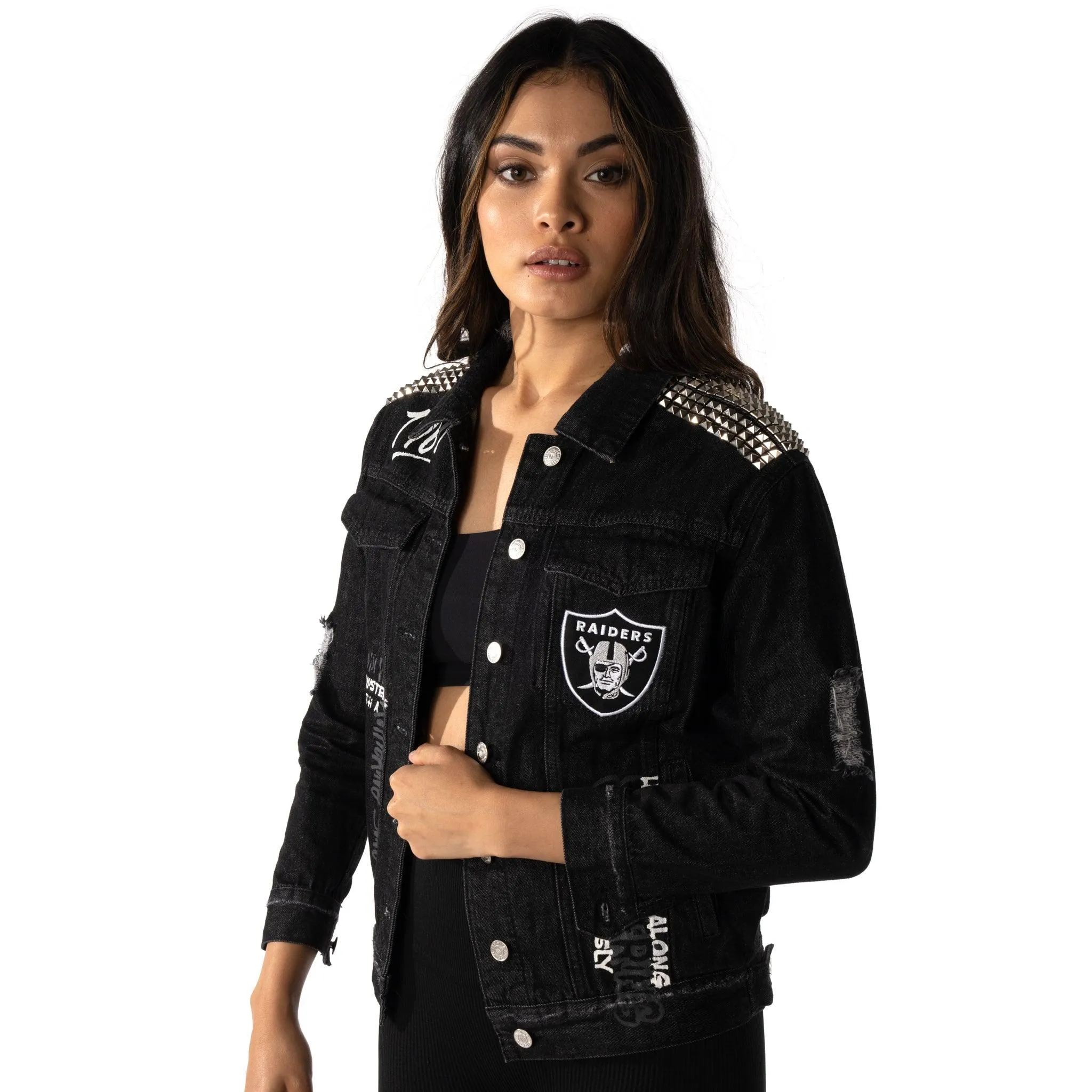 Las Vegas Raiders Womens Denim Jacket