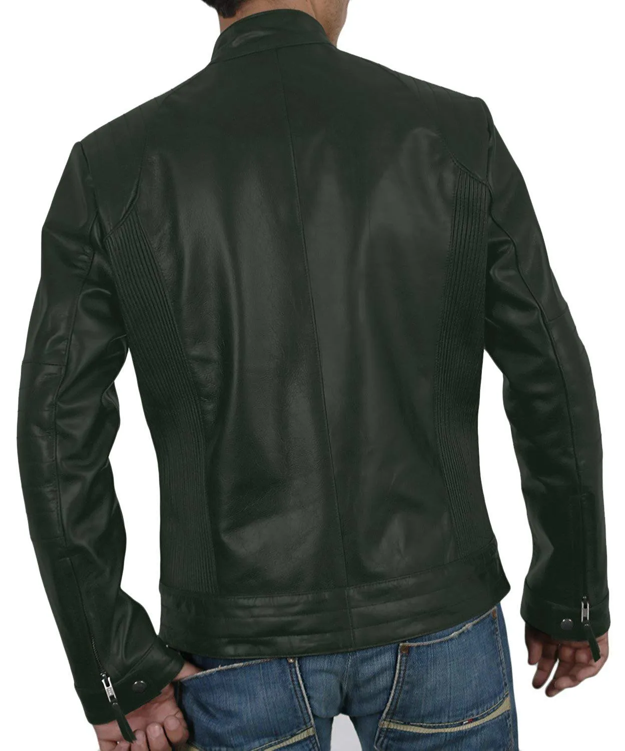 Leather Jackets Hub Mens Genuine Lambskin Leather Jacket (Black, Fencing Jacket) - 1501309