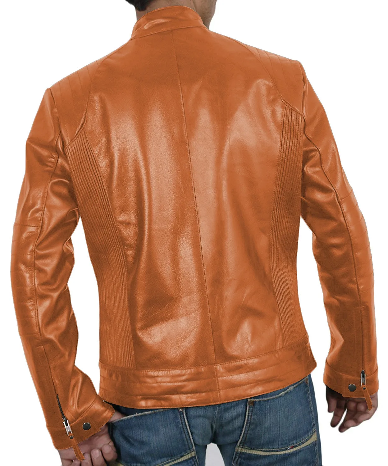 Leather Jackets Hub Mens Genuine Lambskin Leather Jacket (Black, Fencing Jacket) - 1501309