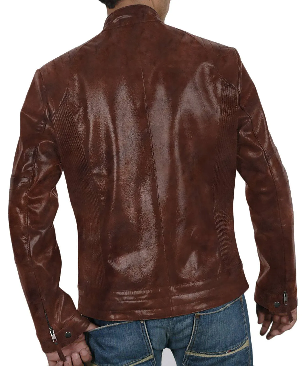 Leather Jackets Hub Mens Genuine Lambskin Leather Jacket (Black, Fencing Jacket) - 1501309