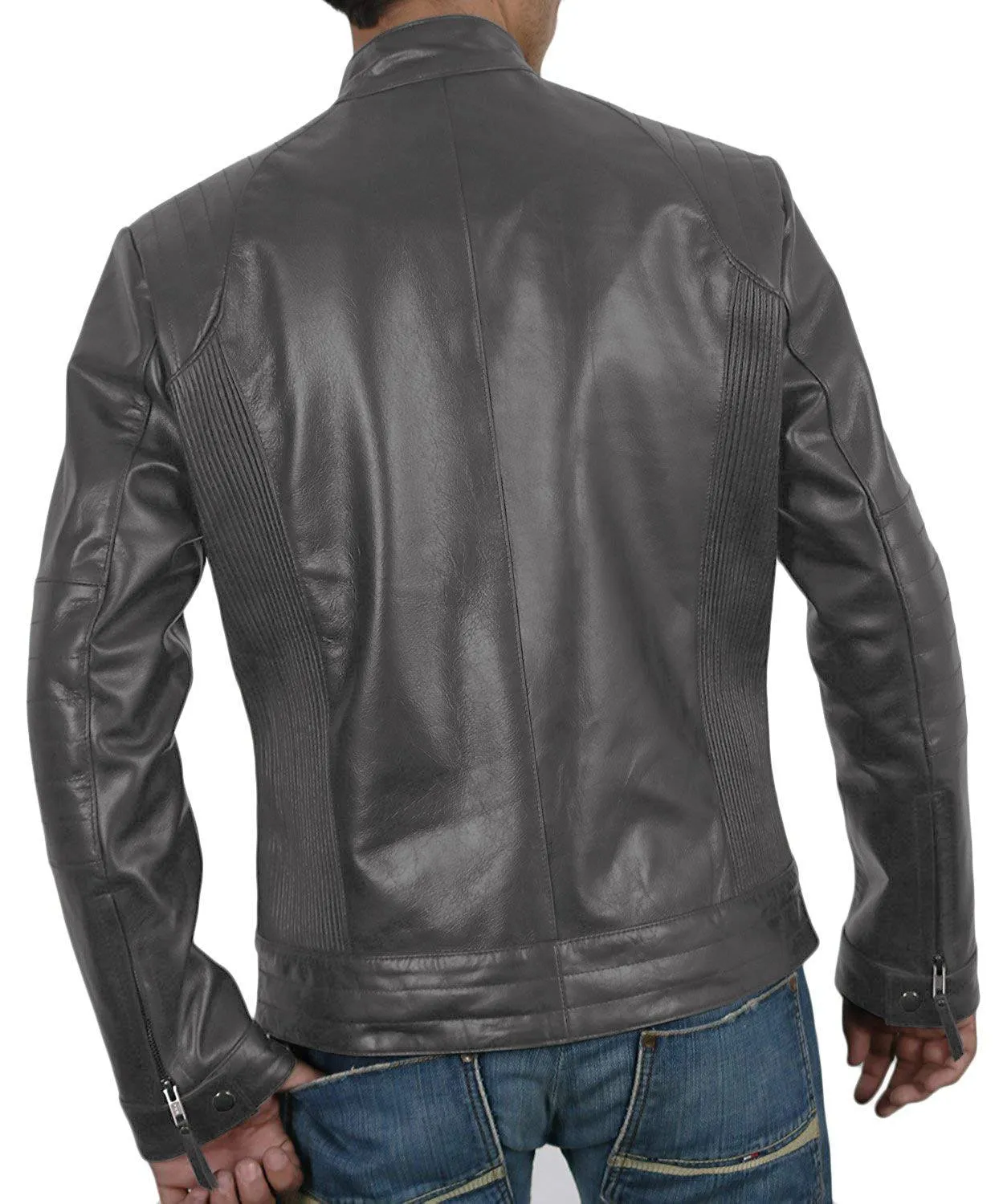 Leather Jackets Hub Mens Genuine Lambskin Leather Jacket (Black, Fencing Jacket) - 1501309