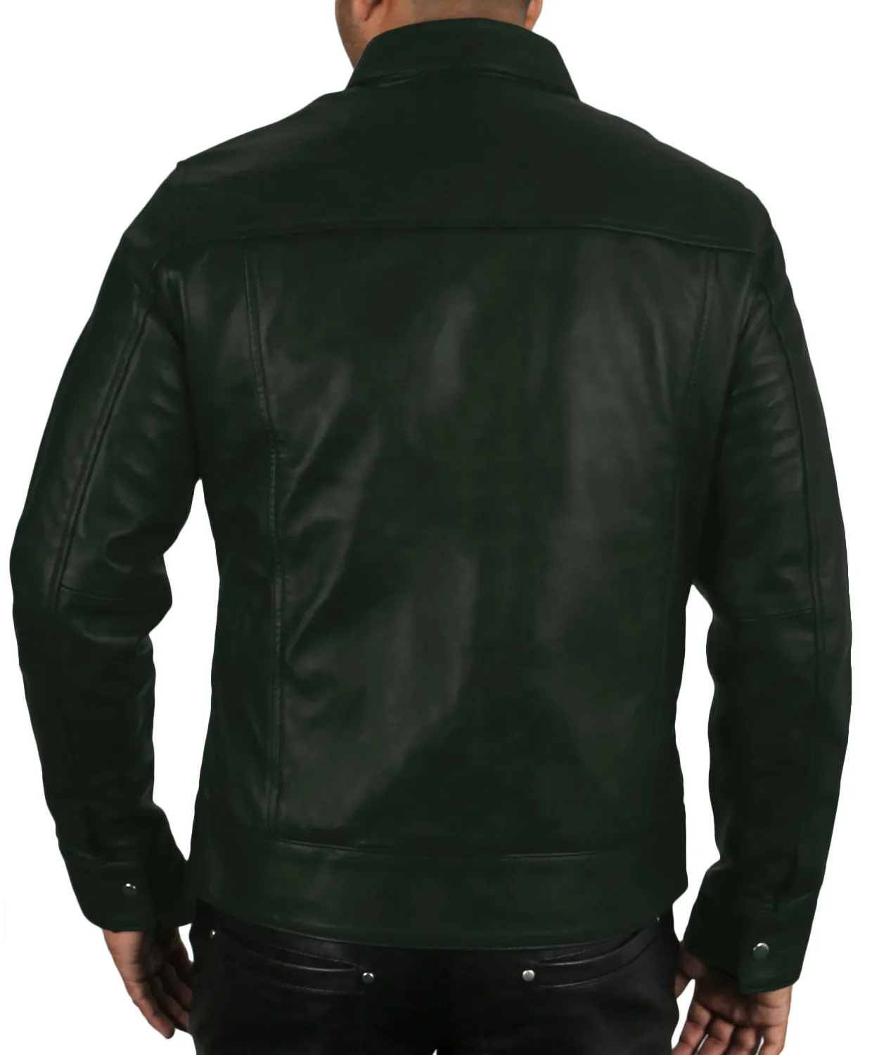 Leather Jackets Hub Mens Genuine Lambskin Leather Jacket (Black, Officer Jacket) - 1501132