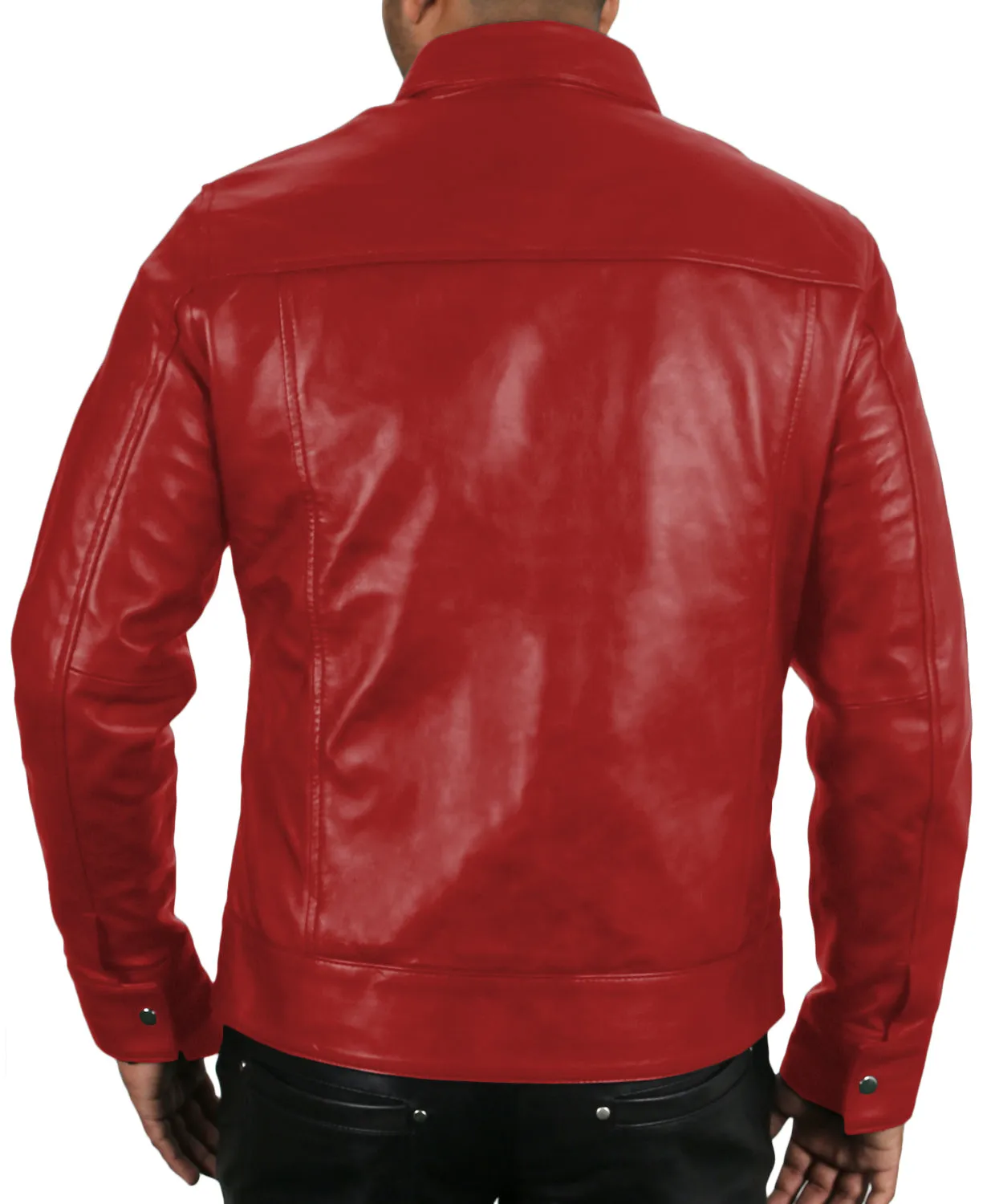 Leather Jackets Hub Mens Genuine Lambskin Leather Jacket (Black, Officer Jacket) - 1501132