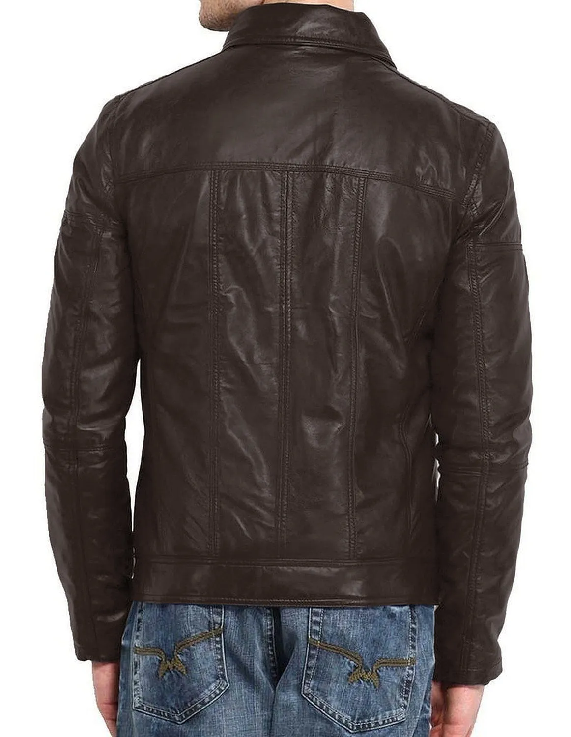 Leather Jackets Hub Mens Genuine Lambskin Leather Jacket (Black, Regal Jacket) - 1501205