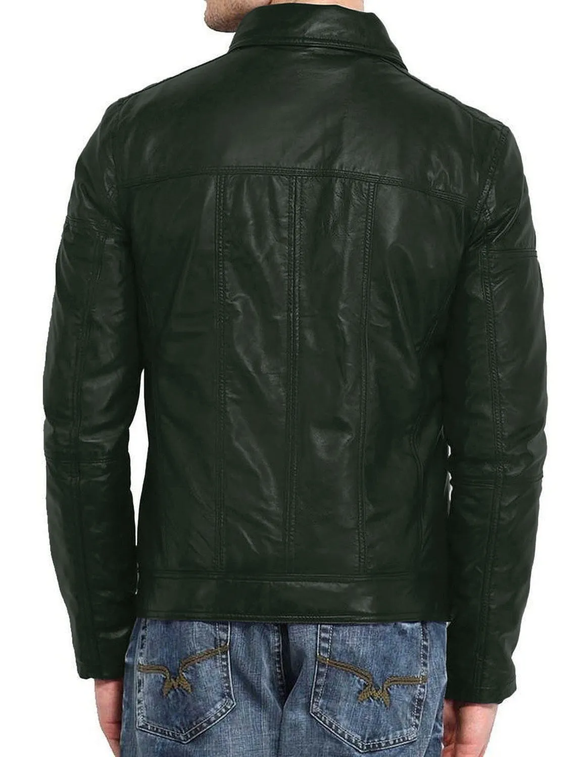 Leather Jackets Hub Mens Genuine Lambskin Leather Jacket (Black, Regal Jacket) - 1501205