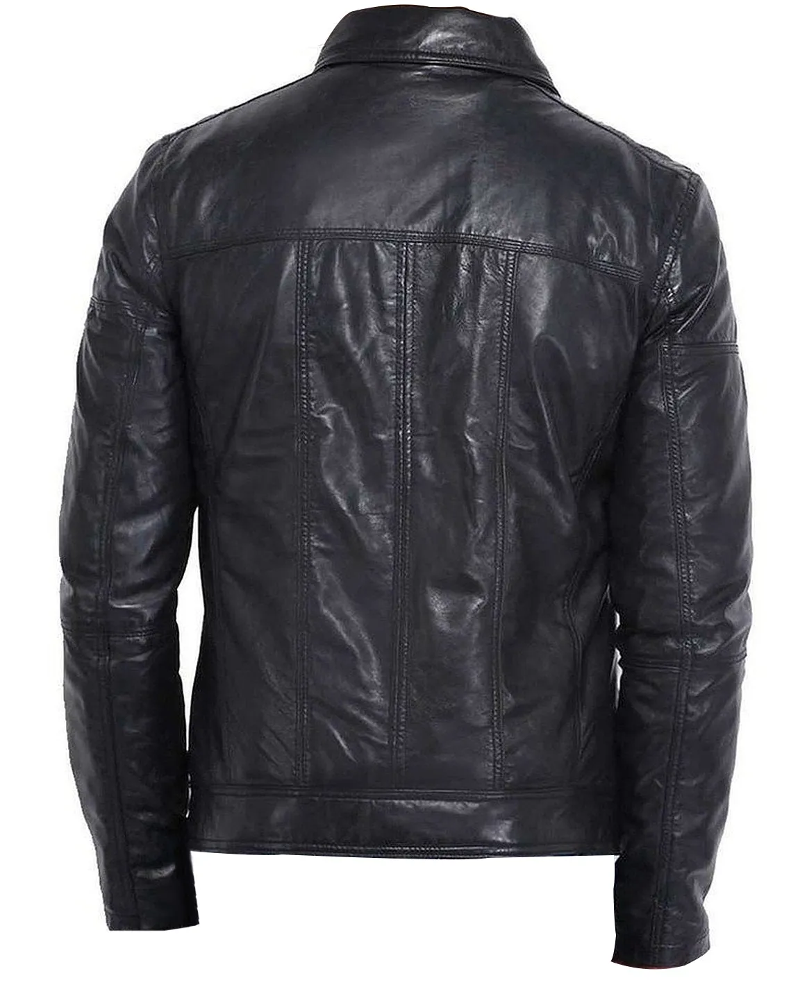 Leather Jackets Hub Mens Genuine Lambskin Leather Jacket (Black, Regal Jacket) - 1501205