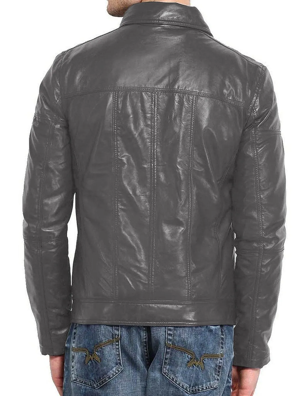 Leather Jackets Hub Mens Genuine Lambskin Leather Jacket (Black, Regal Jacket) - 1501205