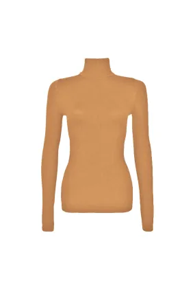 Long Sleeve Mock Turtleneck - Caramel