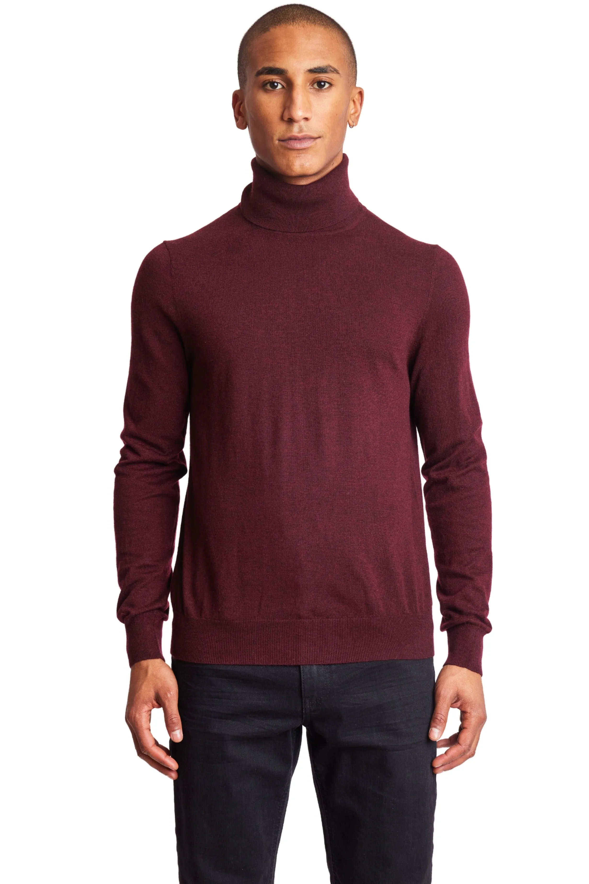 Luxe Fine Gauge Turtleneck - Wine