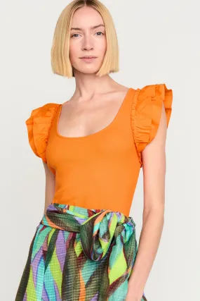 Ma925t Marie Oliver Tangerine Flutter Top