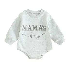 MAMA'S BOY Light Gray Romper