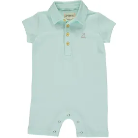 Me & Henry Mint Pique Collared Polo Romper