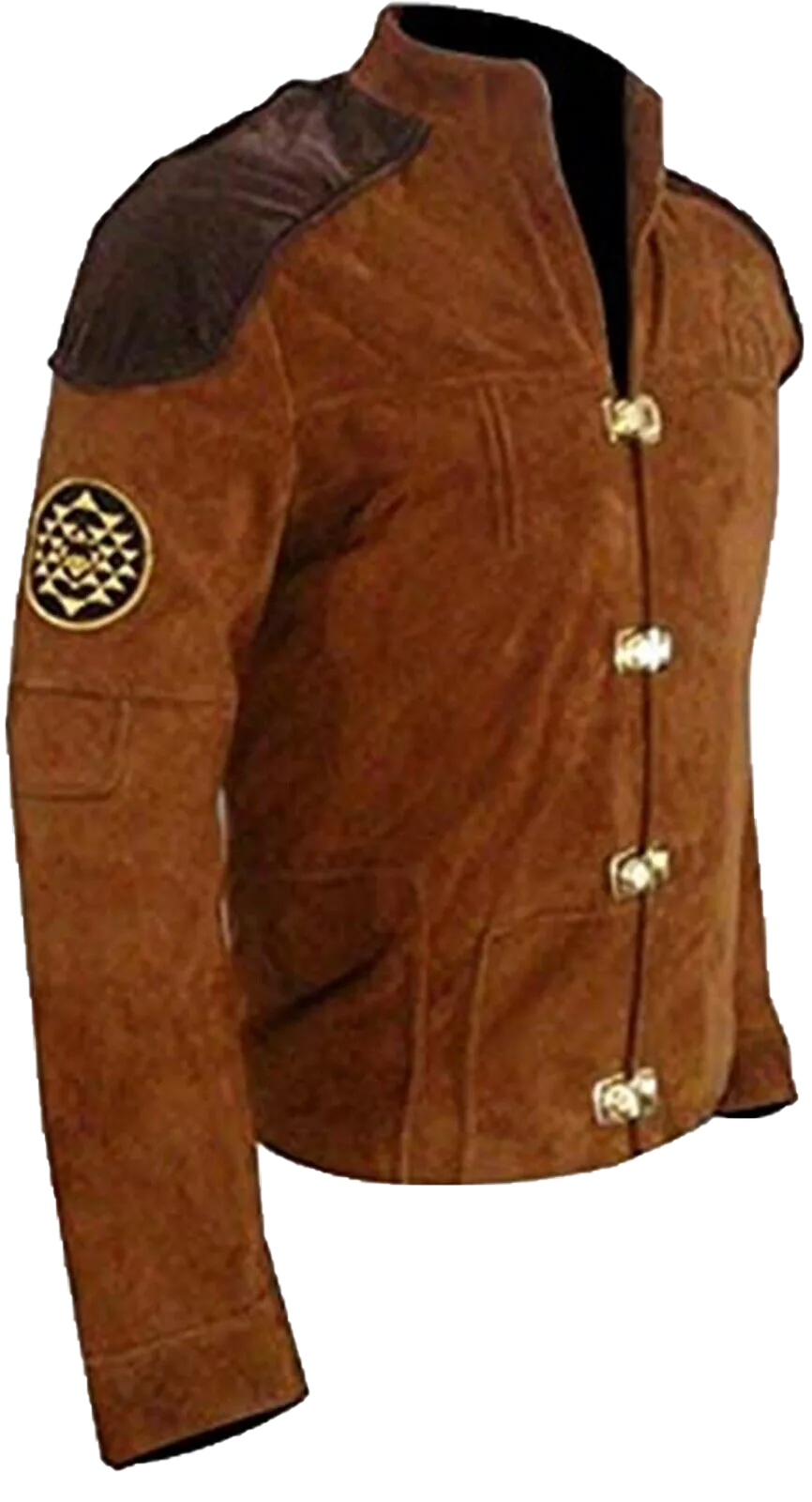 Men's Warriors Pilot star Battle Brown Real Suede Leather Jacket | Real Suede Leather Jacket