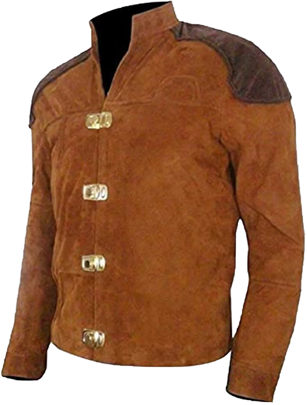 Men's Warriors Pilot star Battle Brown Real Suede Leather Jacket | Real Suede Leather Jacket